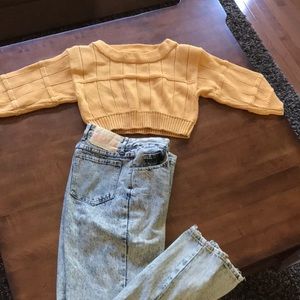 Bongo acid washed jeans ($20) & Liz Sport crop sweater($15)
